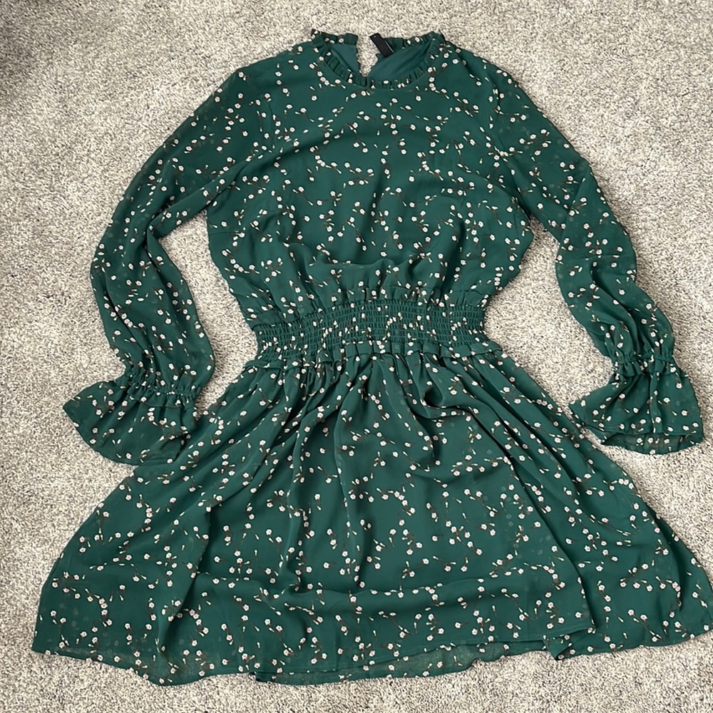 ASOS green floral dress